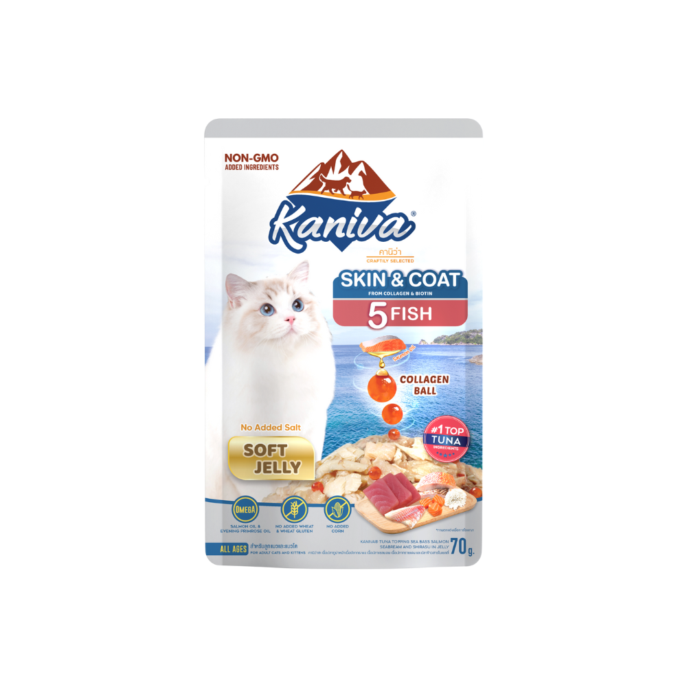 Kaniva Skin & Coat Cat Pouch — 5 Fish — Petlix